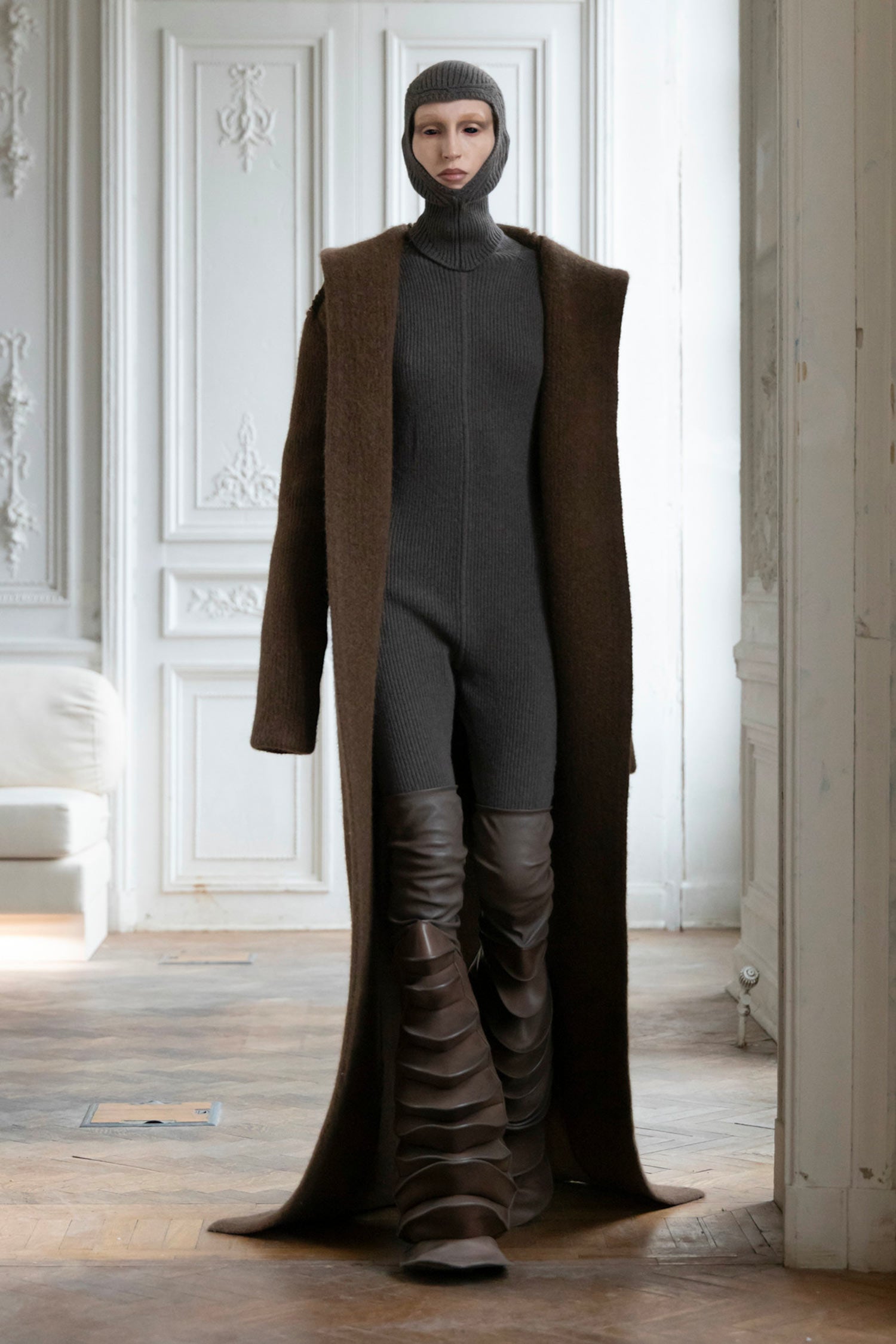 RICK OWENS WOMAN BROWN COATS