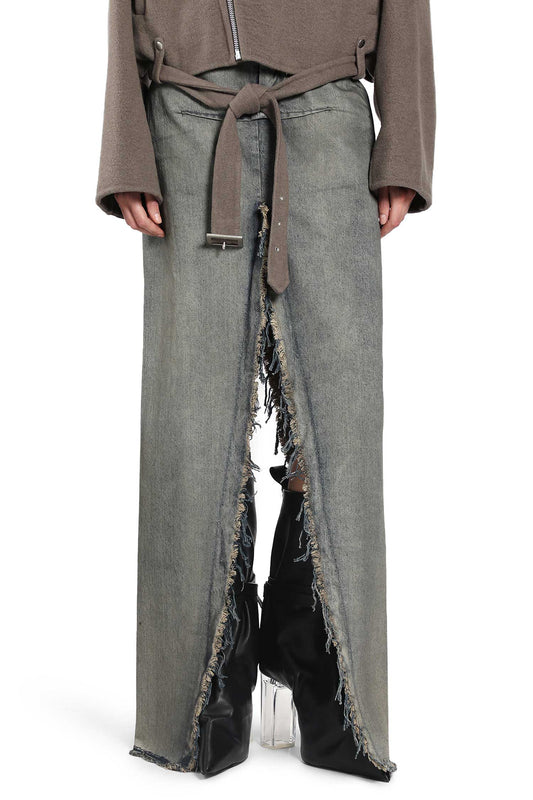 Denim Floor Length Skirt with Slits