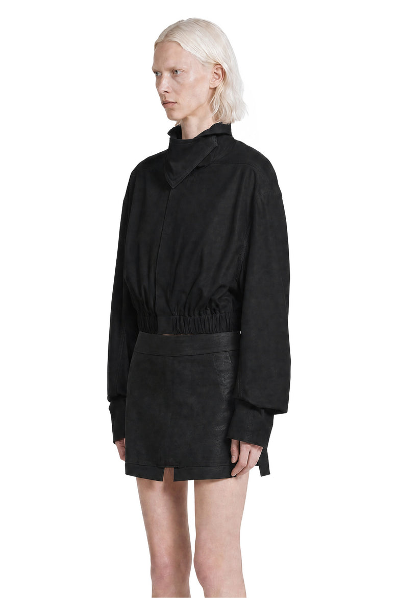 RICK OWENS Collared Mac Shirt woman