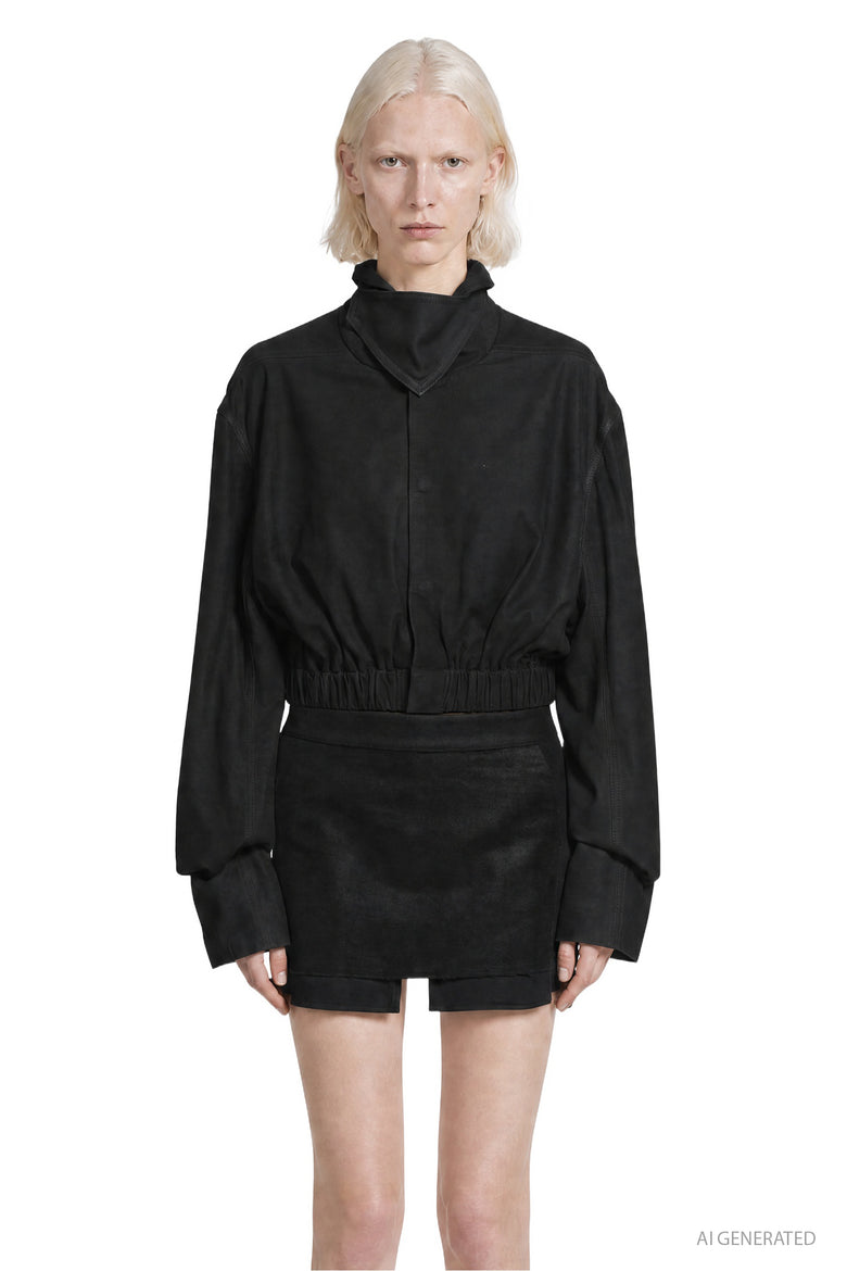 RICK OWENS Collared Mac Shirt woman