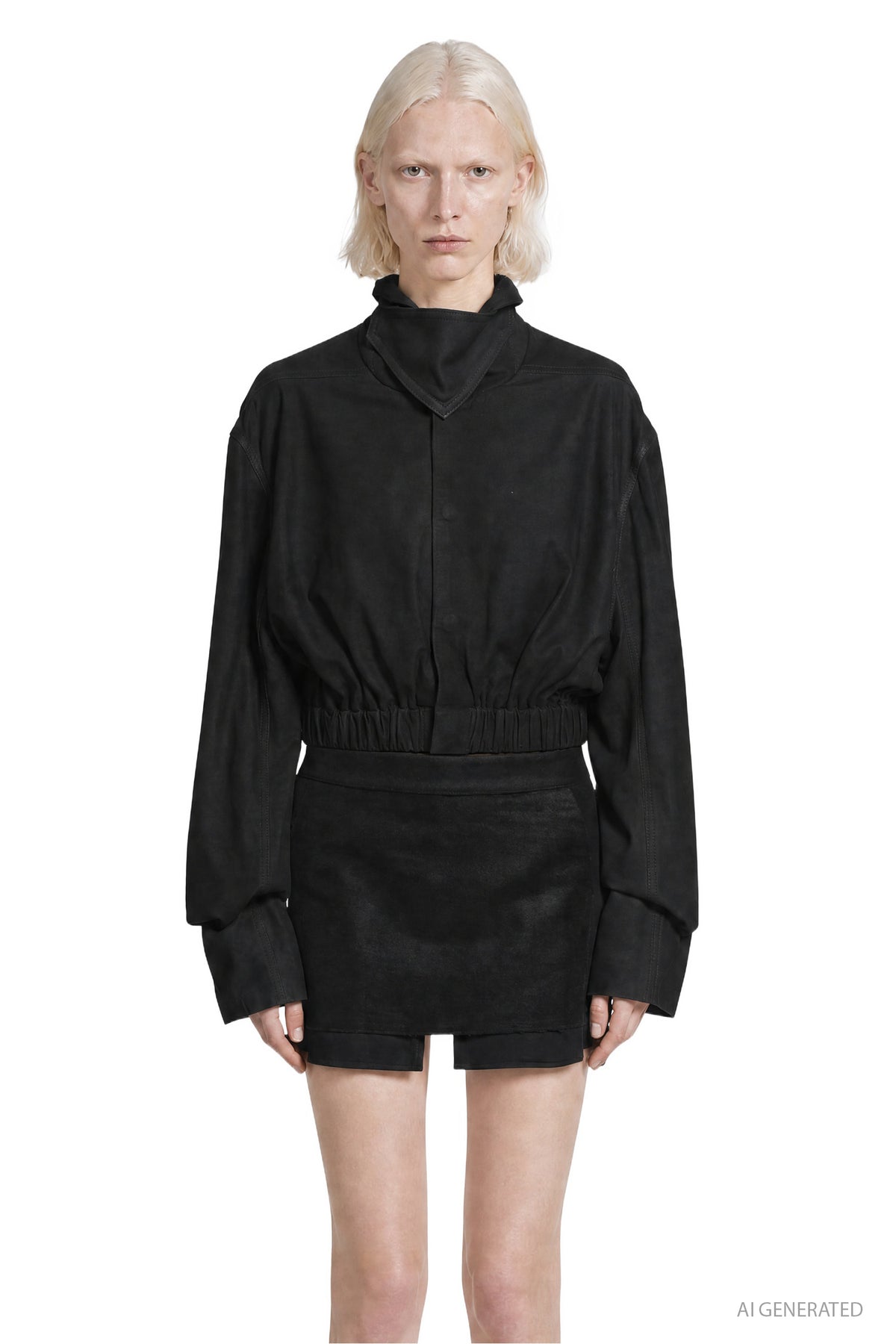 RICK OWENS Collared Mac Shirt woman