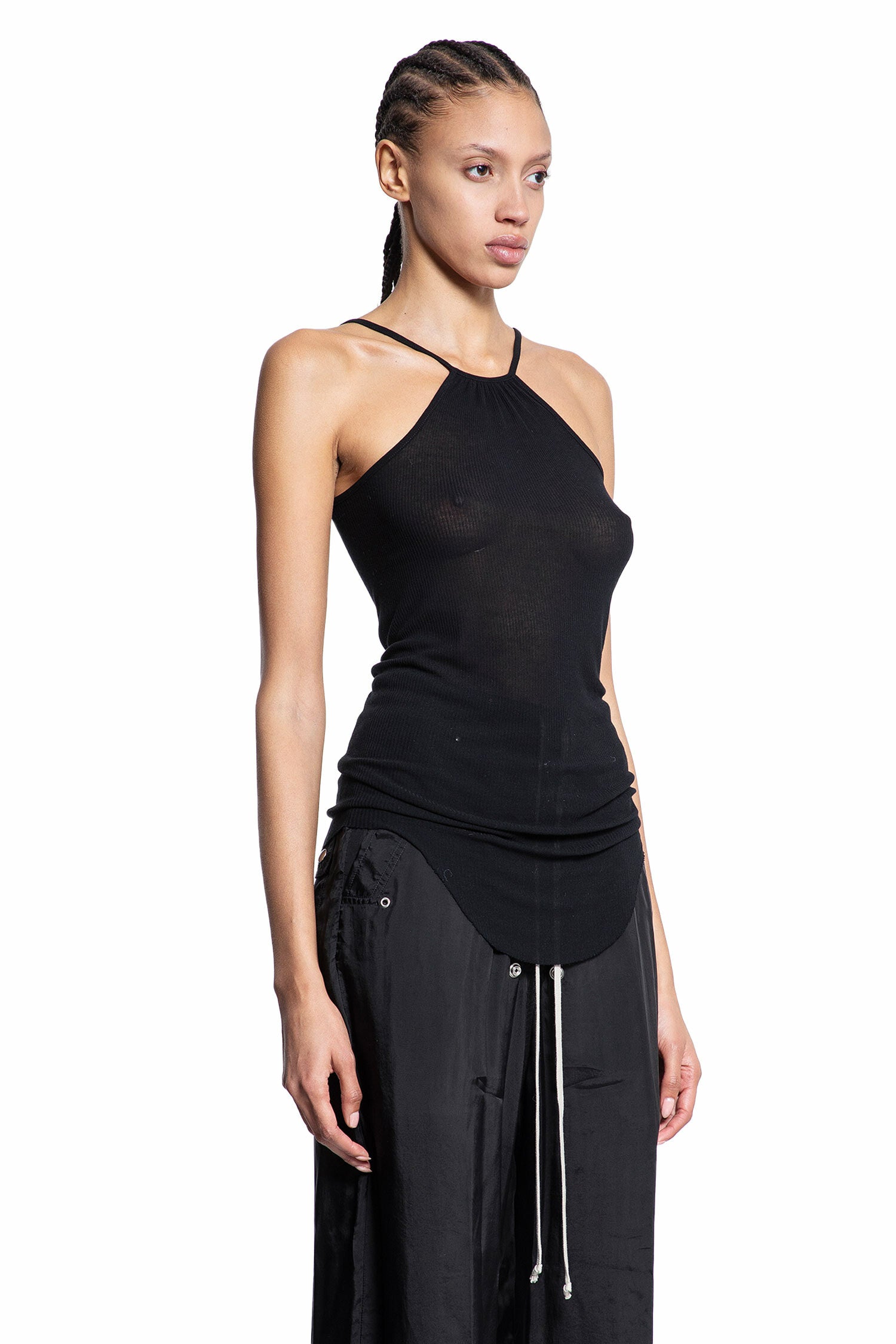 RICK OWENS WOMAN BLACK T-SHIRTS & TANK TOPS