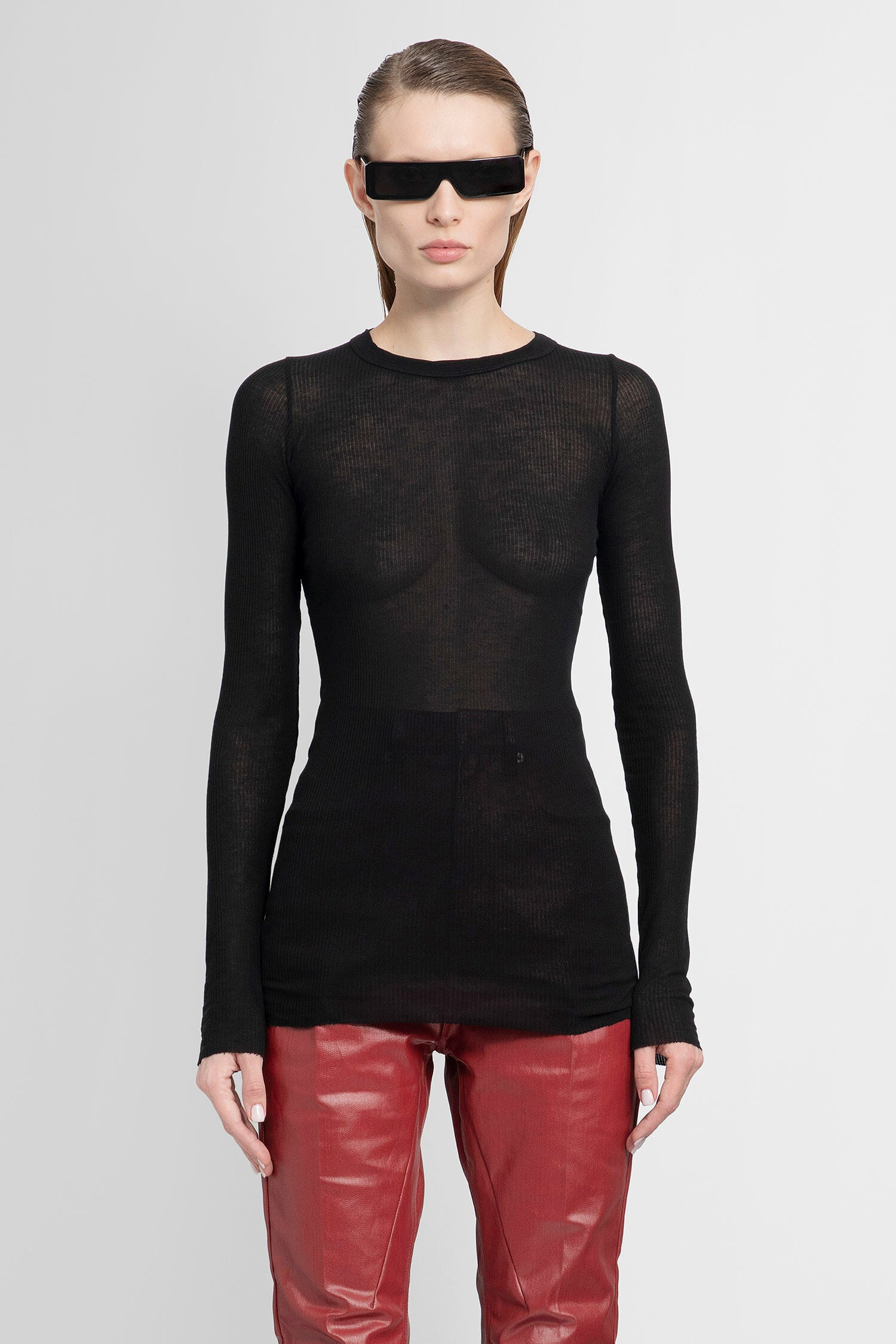 RICK OWENS WOMAN BLACK T-SHIRTS