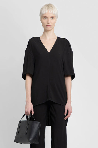 RICK OWENS WOMAN BLACK T-SHIRTS & TANK TOPS