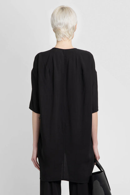 RICK OWENS WOMAN BLACK T-SHIRTS & TANK TOPS