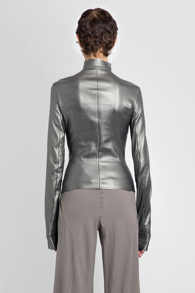 RICK OWENS WOMAN SILVER LEATHER JACKETS