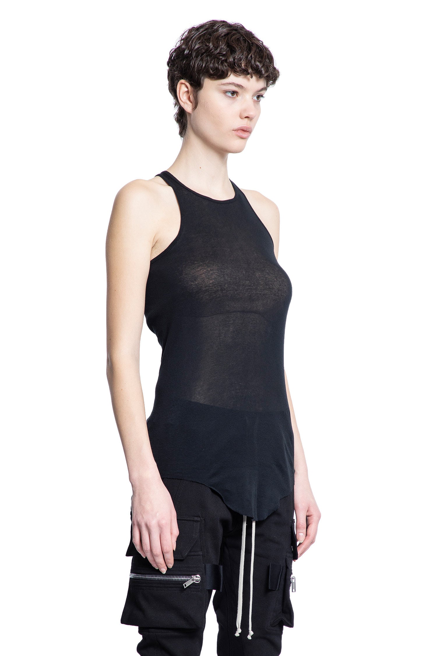 RICK OWENS WOMAN BLACK T-SHIRTS & TANK TOPS