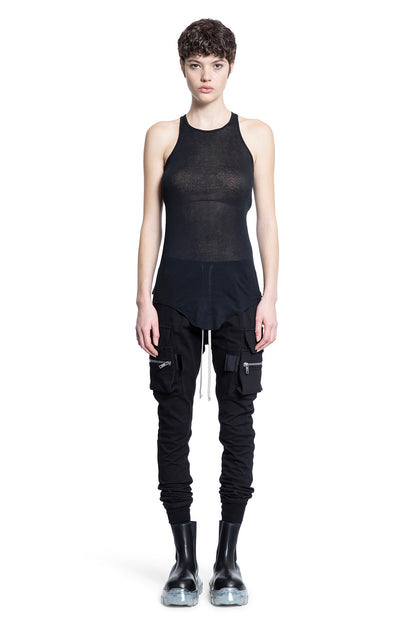 RICK OWENS WOMAN BLACK T-SHIRTS & TANK TOPS