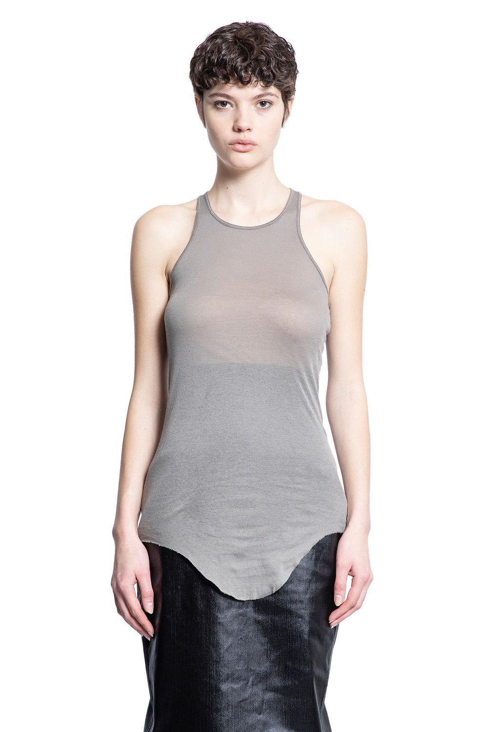 RICK OWENS WOMAN GREY T-SHIRTS & TANK TOPS