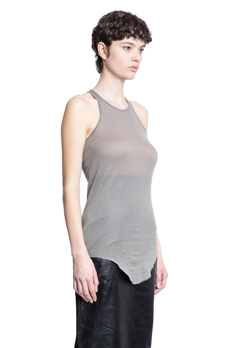 RICK OWENS WOMAN GREY T-SHIRTS & TANK TOPS