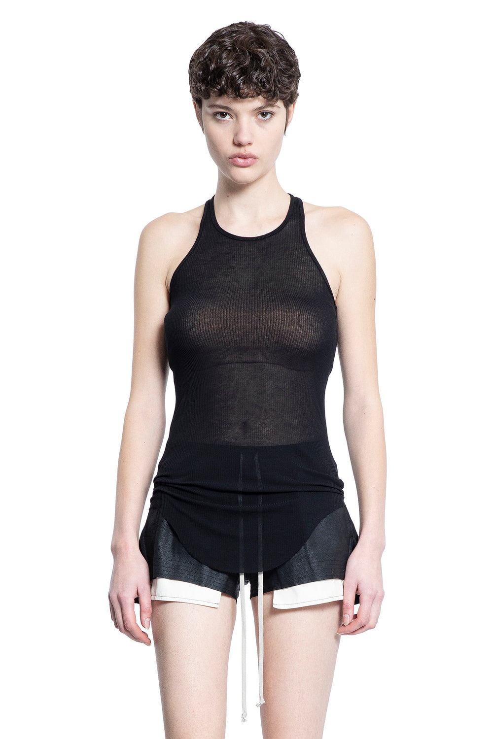 RICK OWENS WOMAN BLACK T-SHIRTS & TANK TOPS