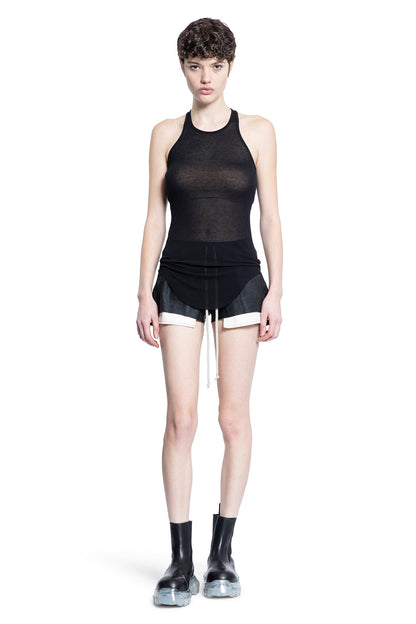 RICK OWENS WOMAN BLACK T-SHIRTS & TANK TOPS