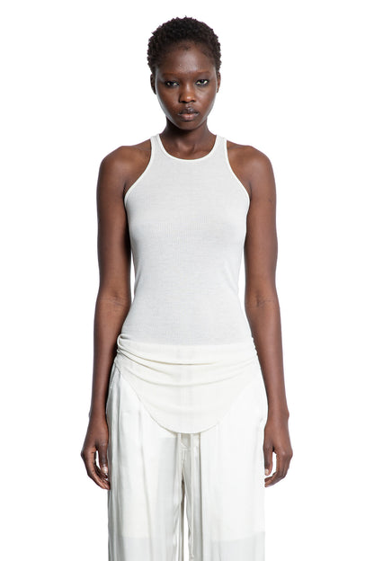 RICK OWENS WOMAN OFF-WHITE T-SHIRTS & TANK TOPS