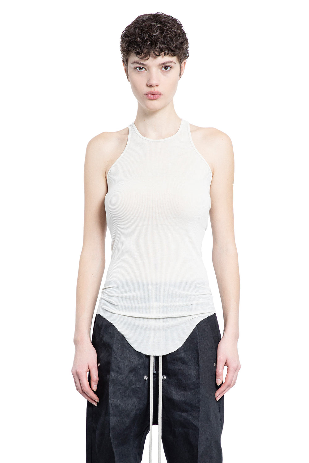 RICK OWENS WOMAN BEIGE T-SHIRTS & TANK TOPS