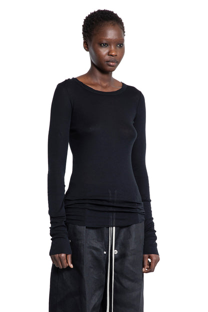 RICK OWENS WOMAN BLACK T-SHIRTS & TANK TOPS