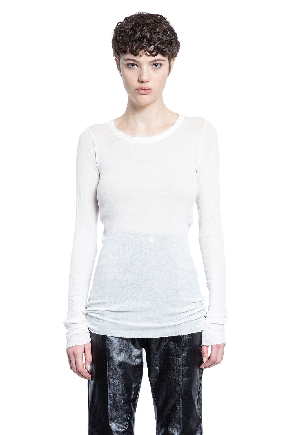 RICK OWENS WOMAN WHITE T-SHIRTS & TANK TOPS