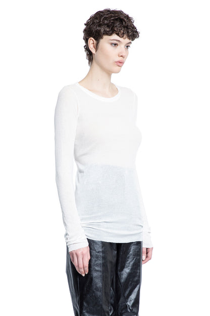 RICK OWENS WOMAN WHITE T-SHIRTS & TANK TOPS