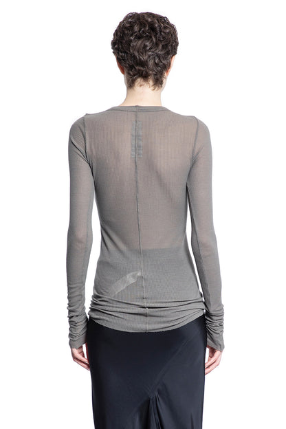 RICK OWENS WOMAN GREY T-SHIRTS & TANK TOPS