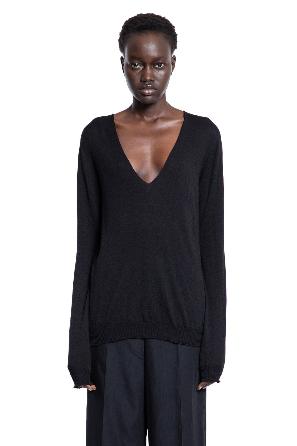 RICK OWENS WOMAN BLACK KNITWEAR