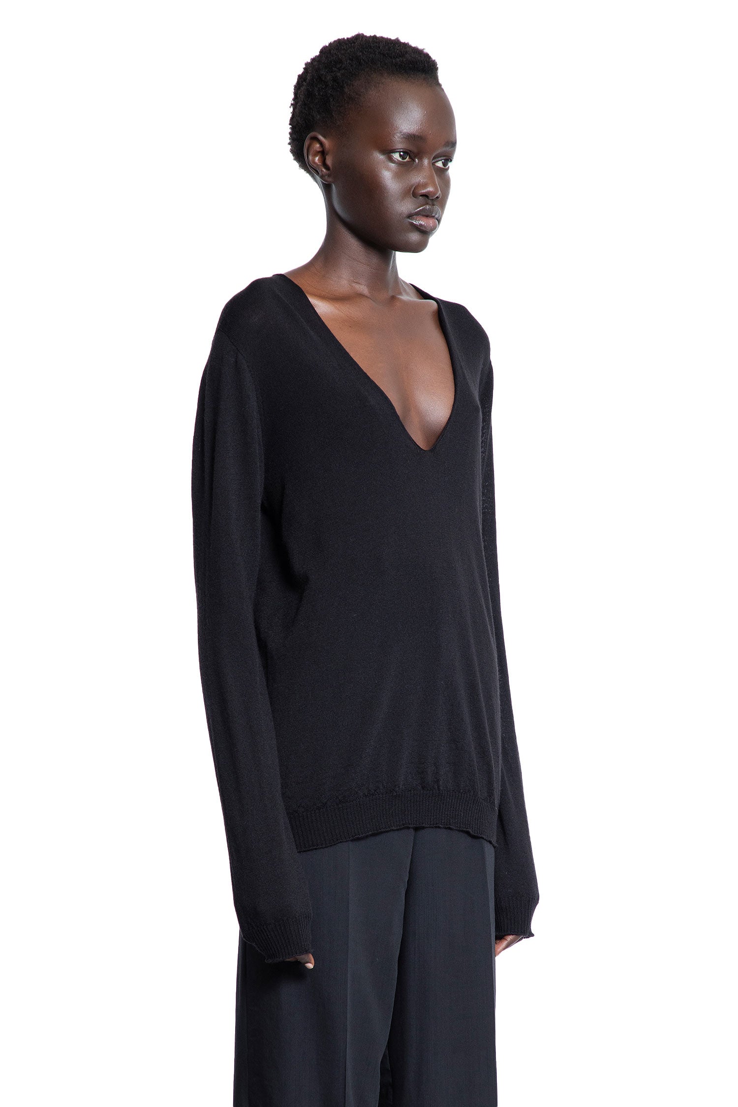 RICK OWENS WOMAN BLACK KNITWEAR