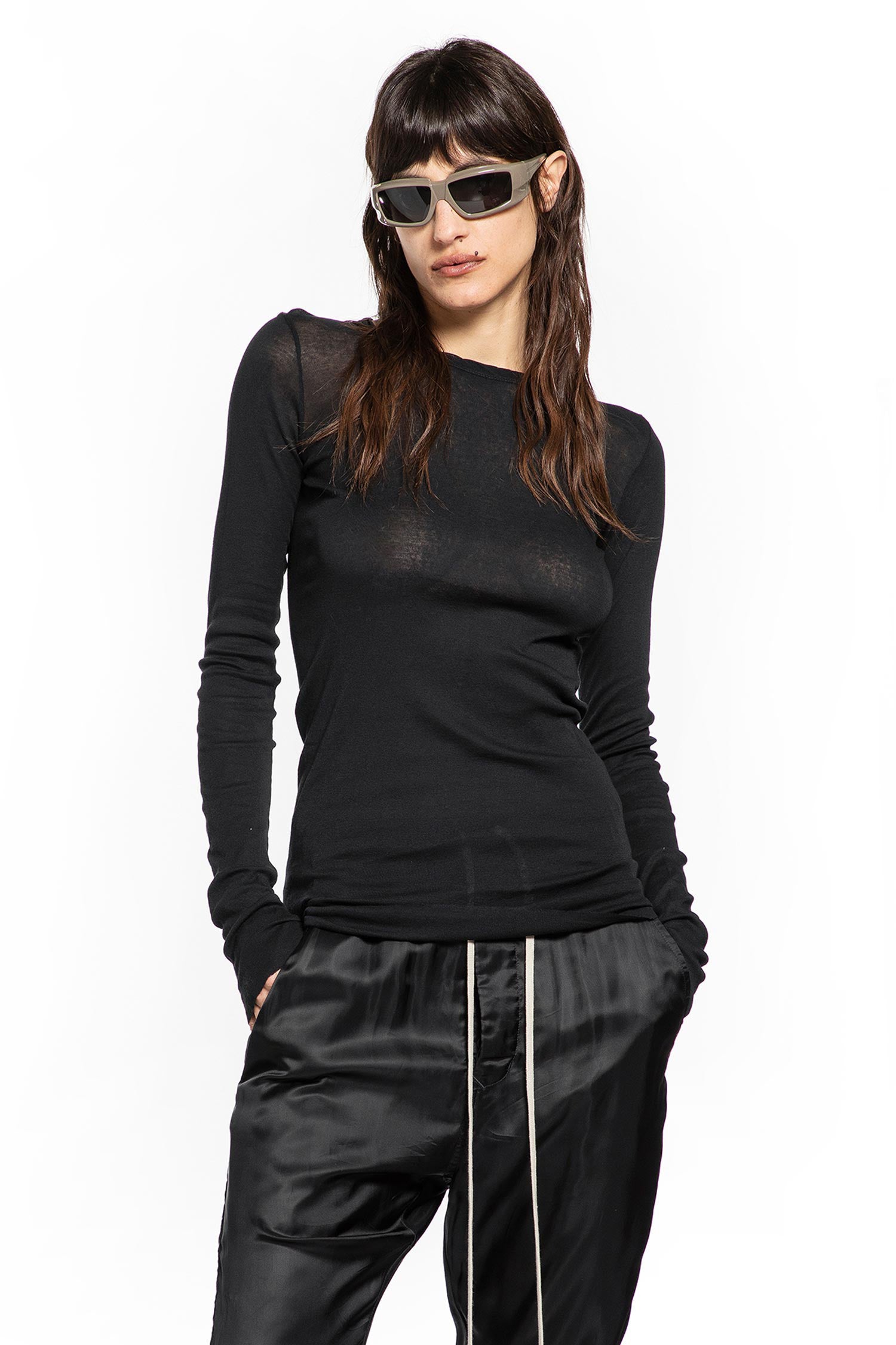 Temple Rib LS Tee In Mini Rib Jersey