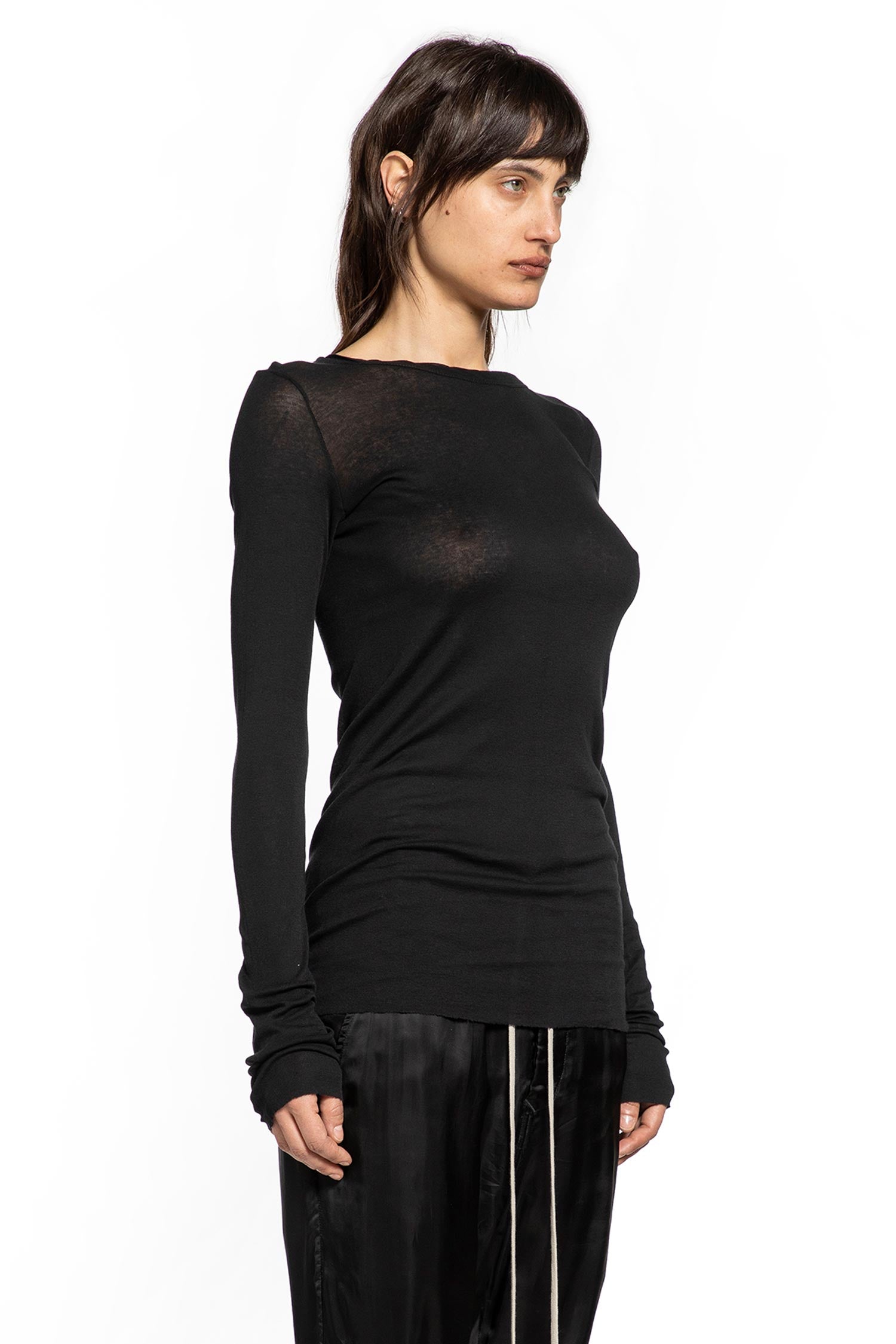 Temple Rib LS Tee In Mini Rib Jersey