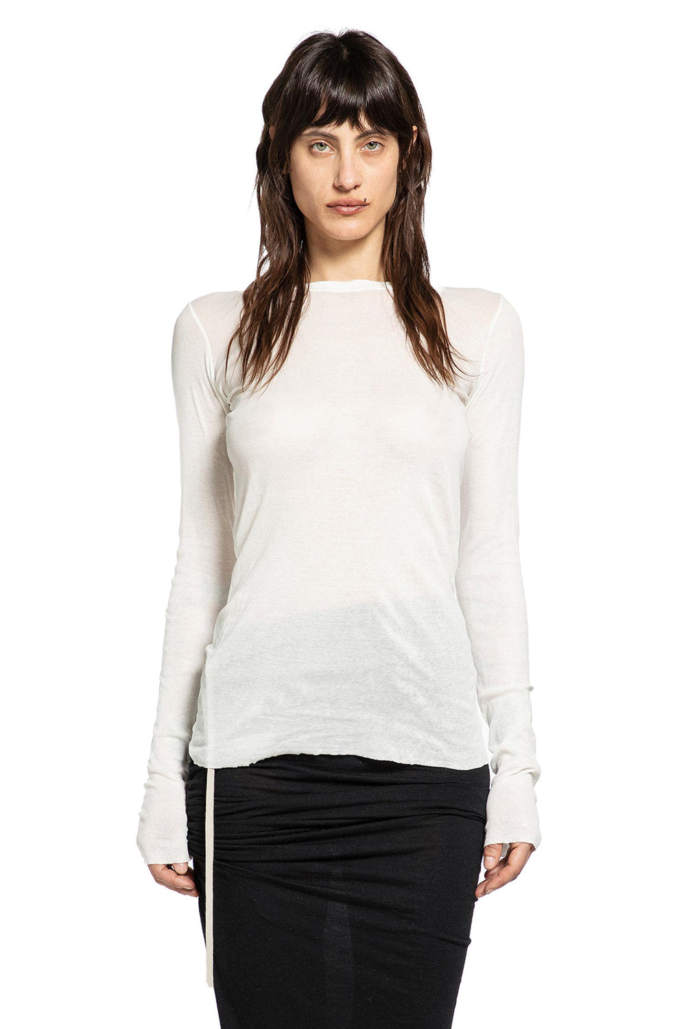 RICK OWENS Temple Rib LS Tee In Mini Rib Jersey woman