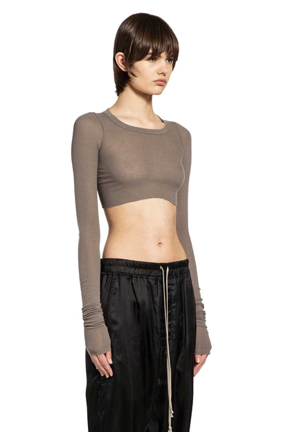 Temple Ls Crop Tee In Viscose Silk Rib