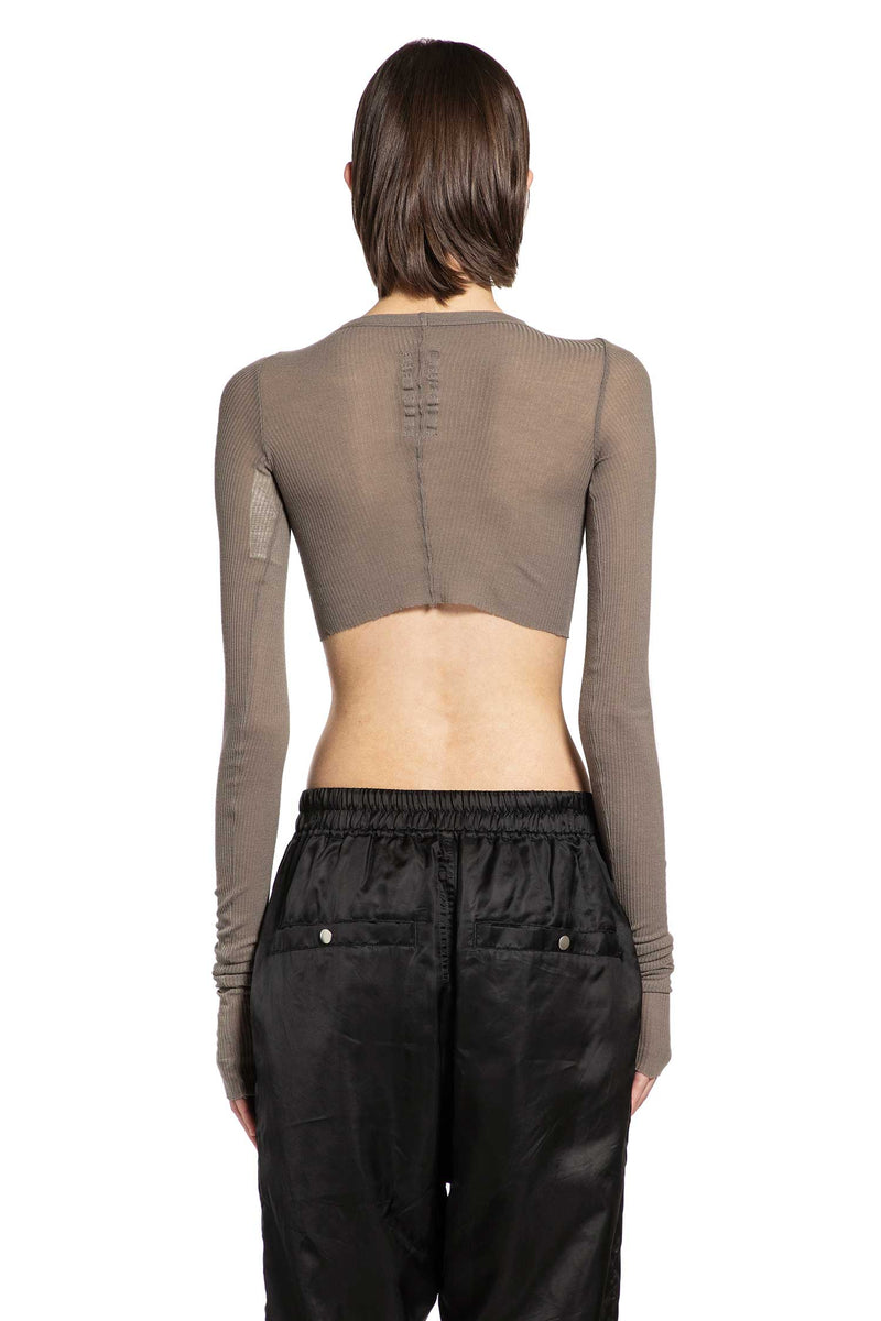 Temple Ls Crop Tee In Viscose Silk Rib