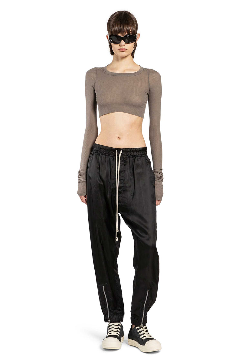 Temple Ls Crop Tee In Viscose Silk Rib