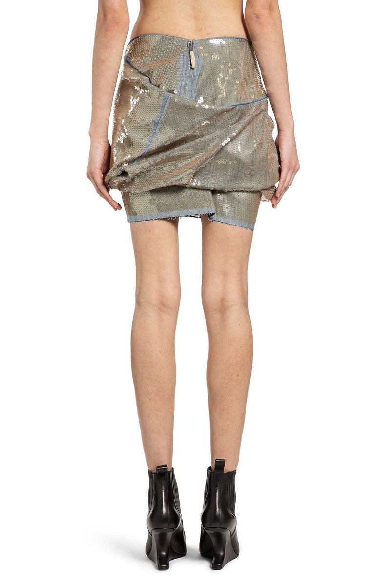 Temple Draped Asymmetrical Mini Skirt