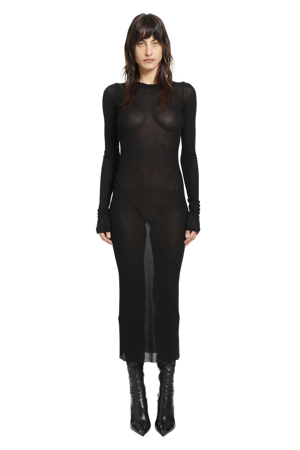 RICK OWENS Temple Rib Long Sleeves Dress woman