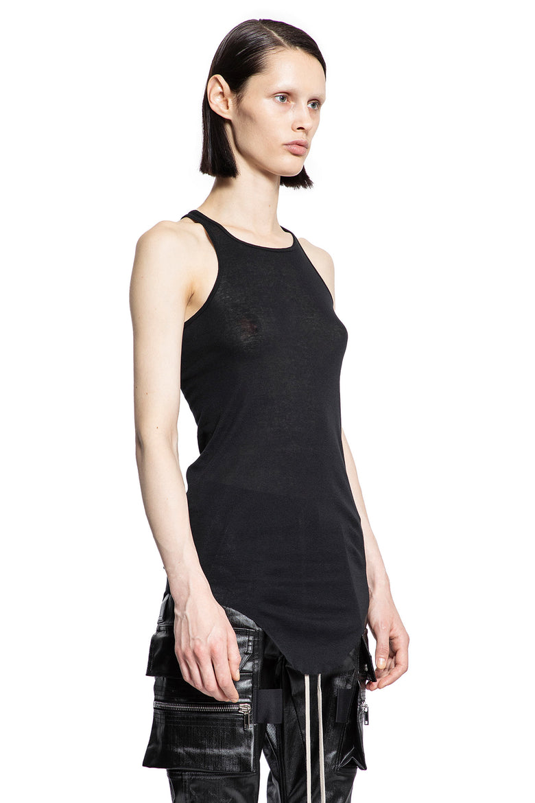 RICK OWENS WOMAN BLACK T-SHIRTS & TANK TOPS