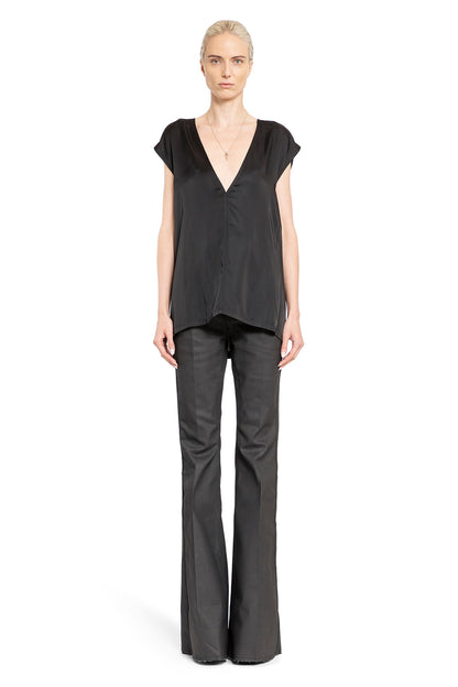 RICK OWENS WOMAN BLACK T-SHIRTS & TANK TOPS