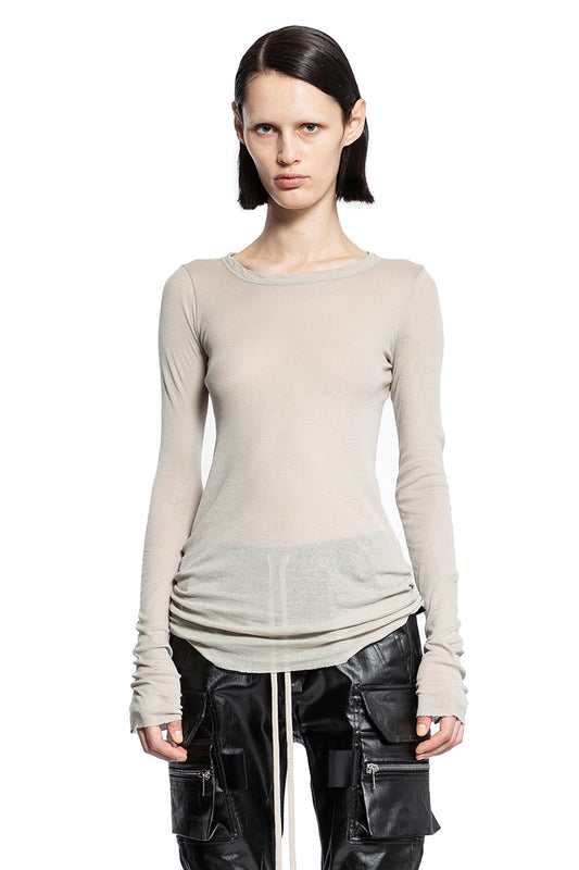 RICK OWENS WOMAN GREY T-SHIRTS & TANK TOPS