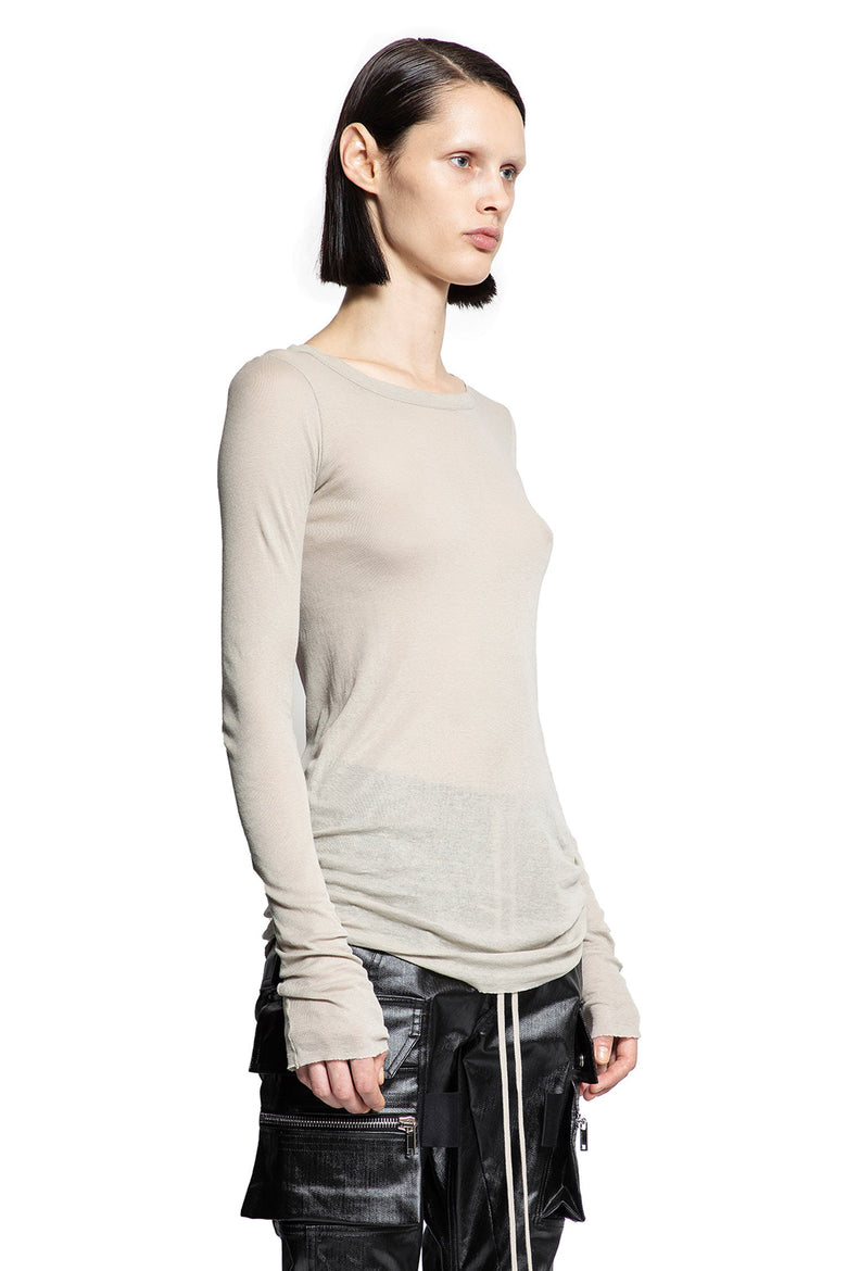 RICK OWENS WOMAN GREY T-SHIRTS & TANK TOPS