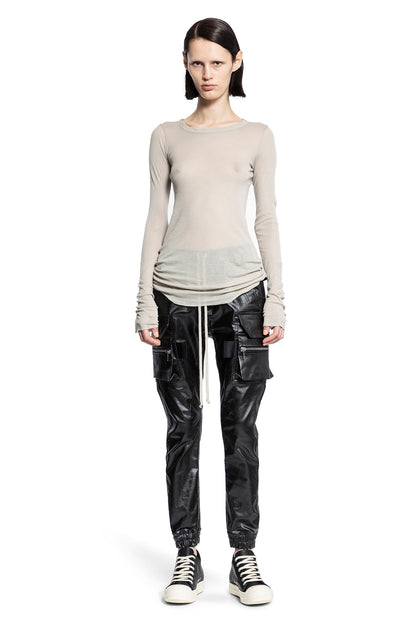 RICK OWENS WOMAN GREY T-SHIRTS & TANK TOPS