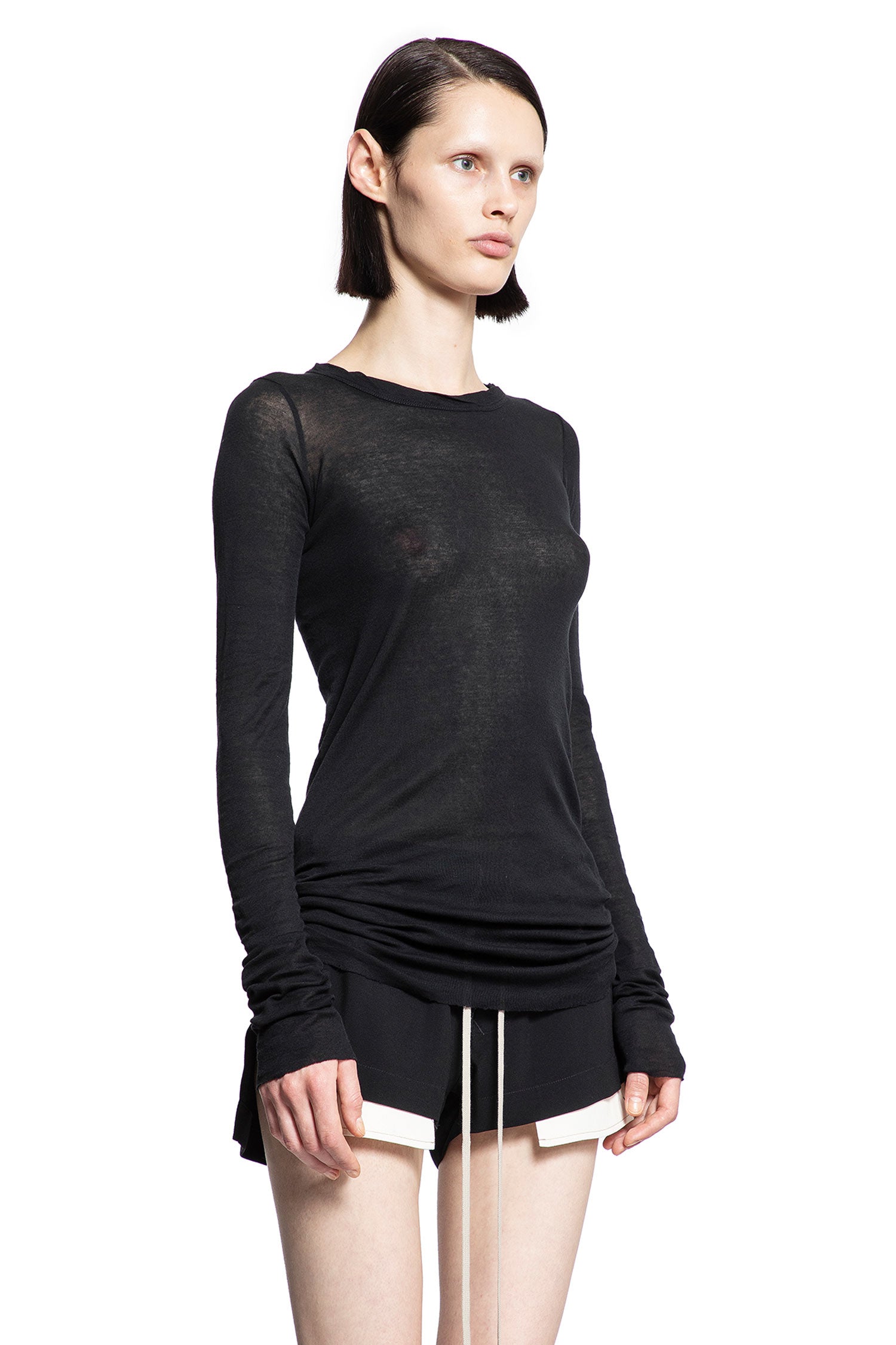 RICK OWENS WOMAN BLACK T-SHIRTS & TANK TOPS