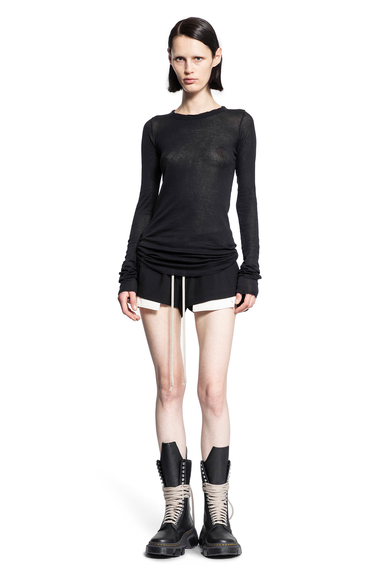 RICK OWENS WOMAN BLACK T-SHIRTS