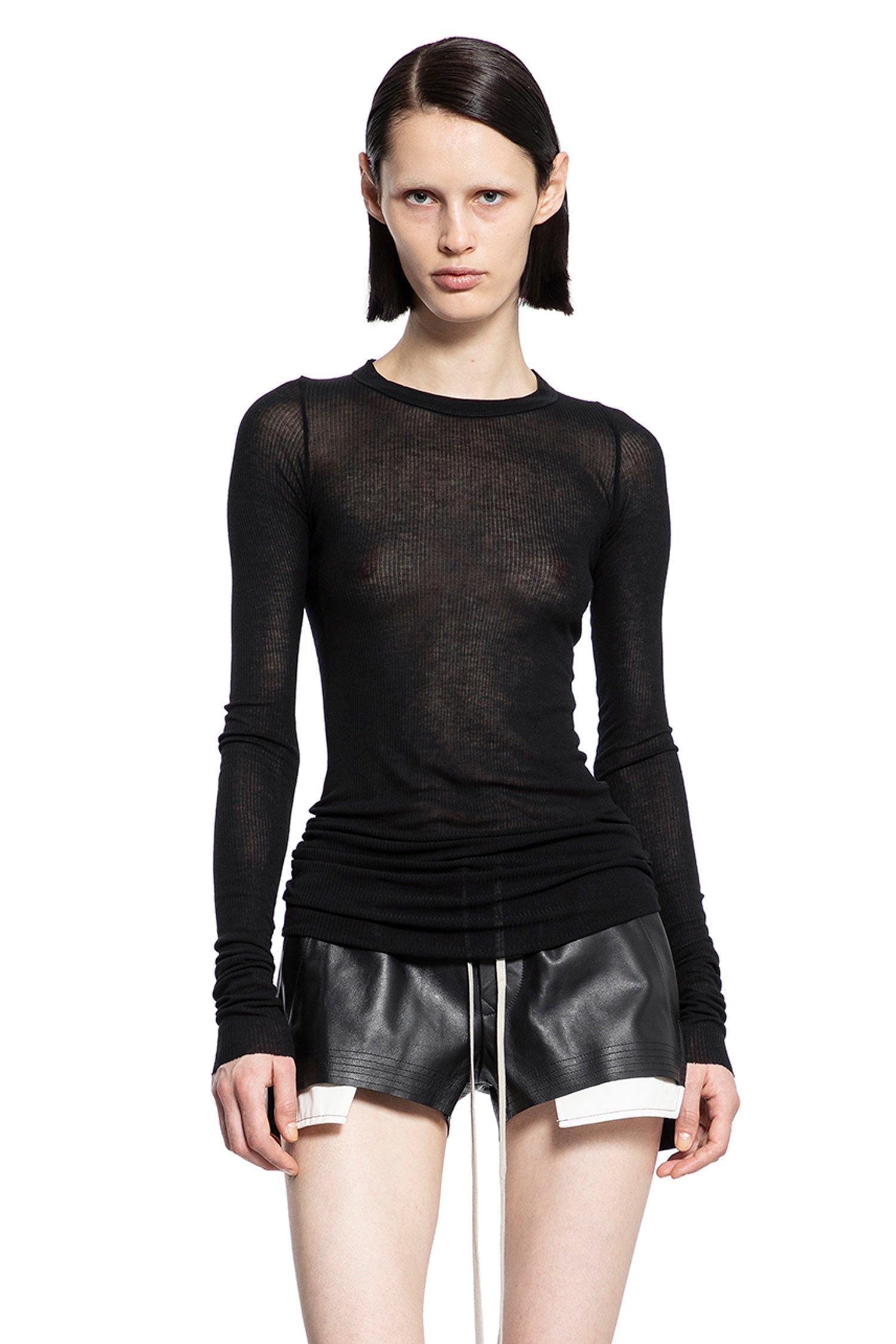 RICK OWENS WOMAN BLACK T-SHIRTS