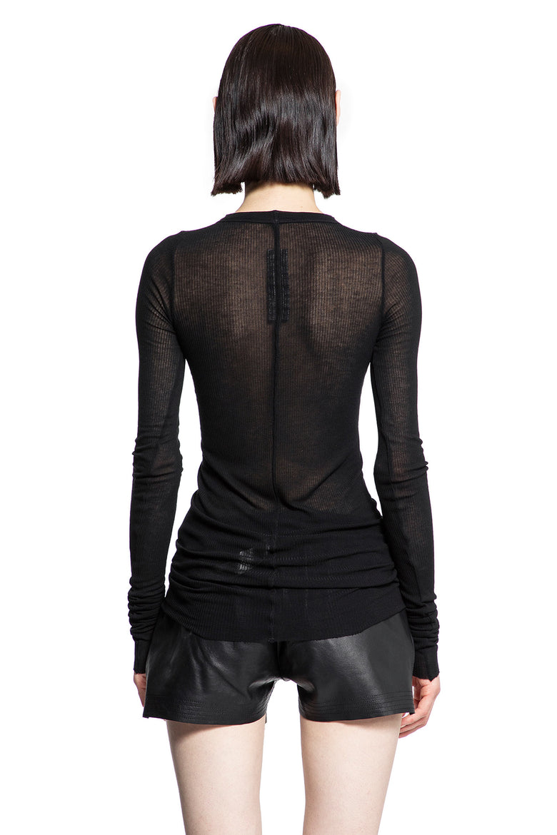 RICK OWENS WOMAN BLACK T-SHIRTS & TANK TOPS