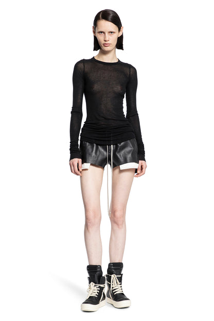 RICK OWENS WOMAN BLACK T-SHIRTS & TANK TOPS