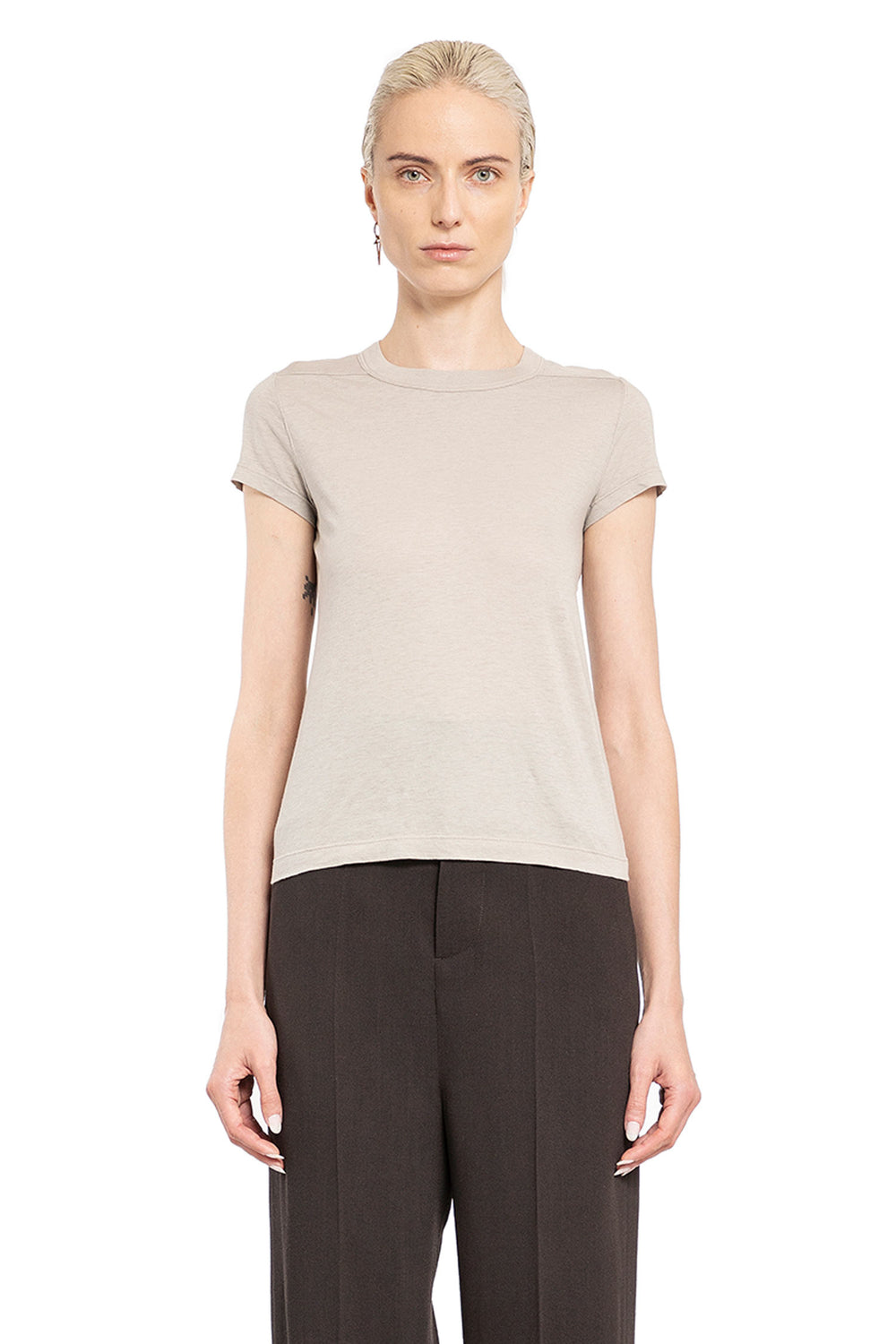 RICK OWENS WOMAN GREY T-SHIRTS & TANK TOPS