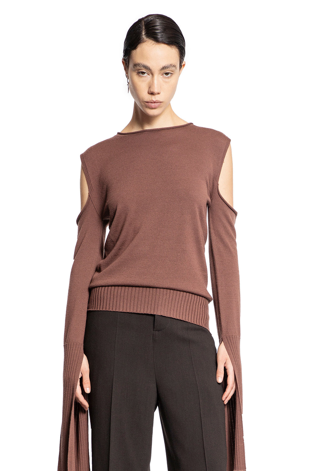 RICK OWENS WOMAN BROWN KNITWEAR