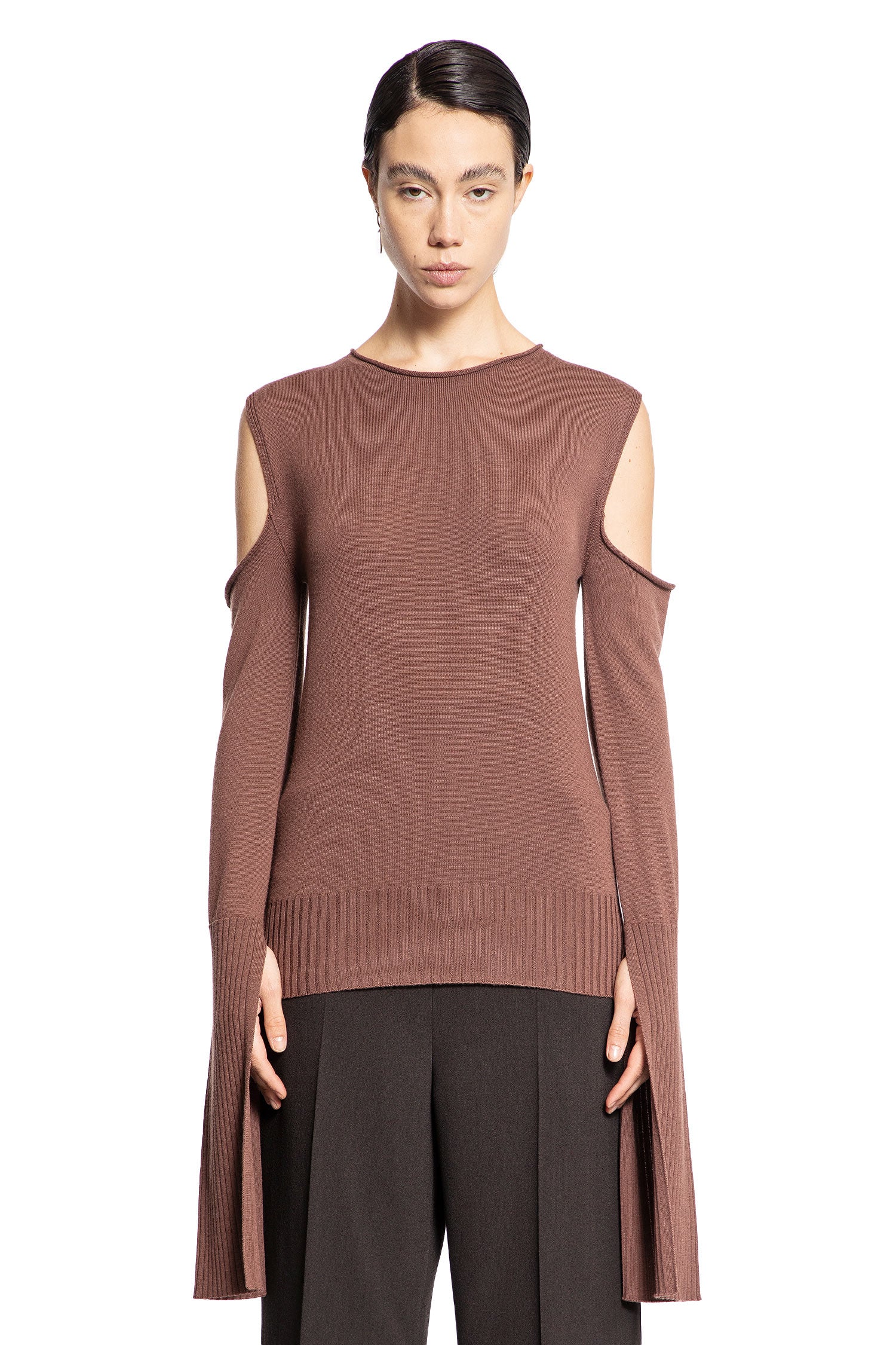 RICK OWENS WOMAN BROWN KNITWEAR