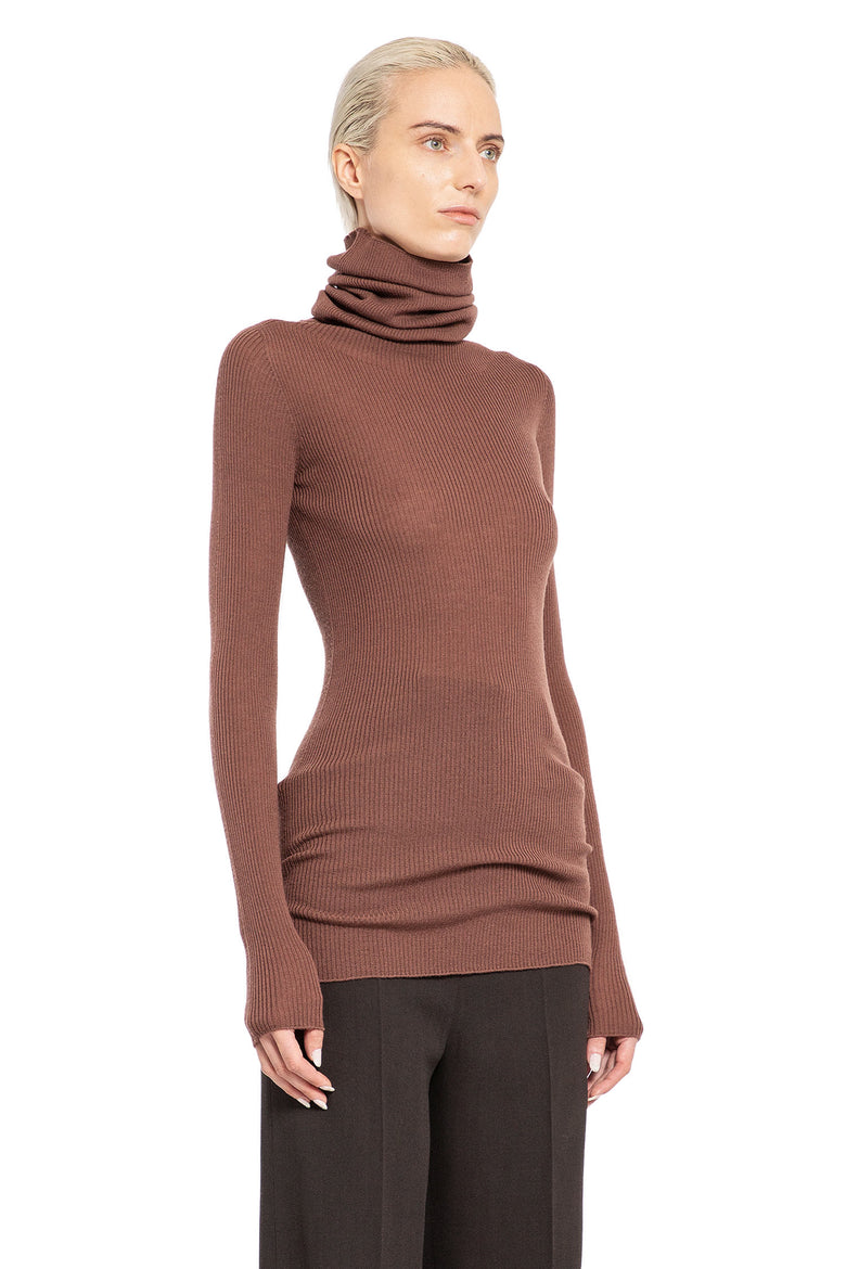 RICK OWENS WOMAN BROWN KNITWEAR