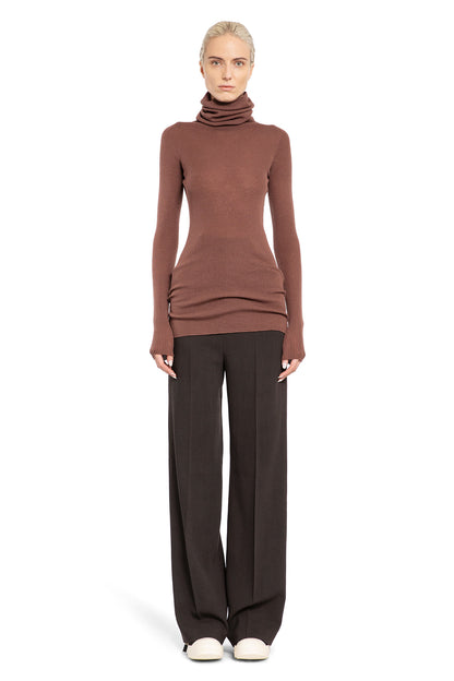 RICK OWENS WOMAN BROWN KNITWEAR