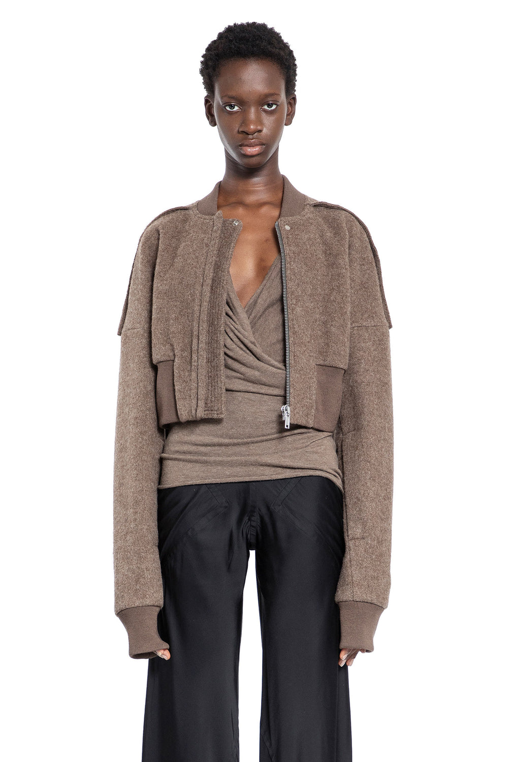 RICK OWENS WOMAN BROWN JACKETS