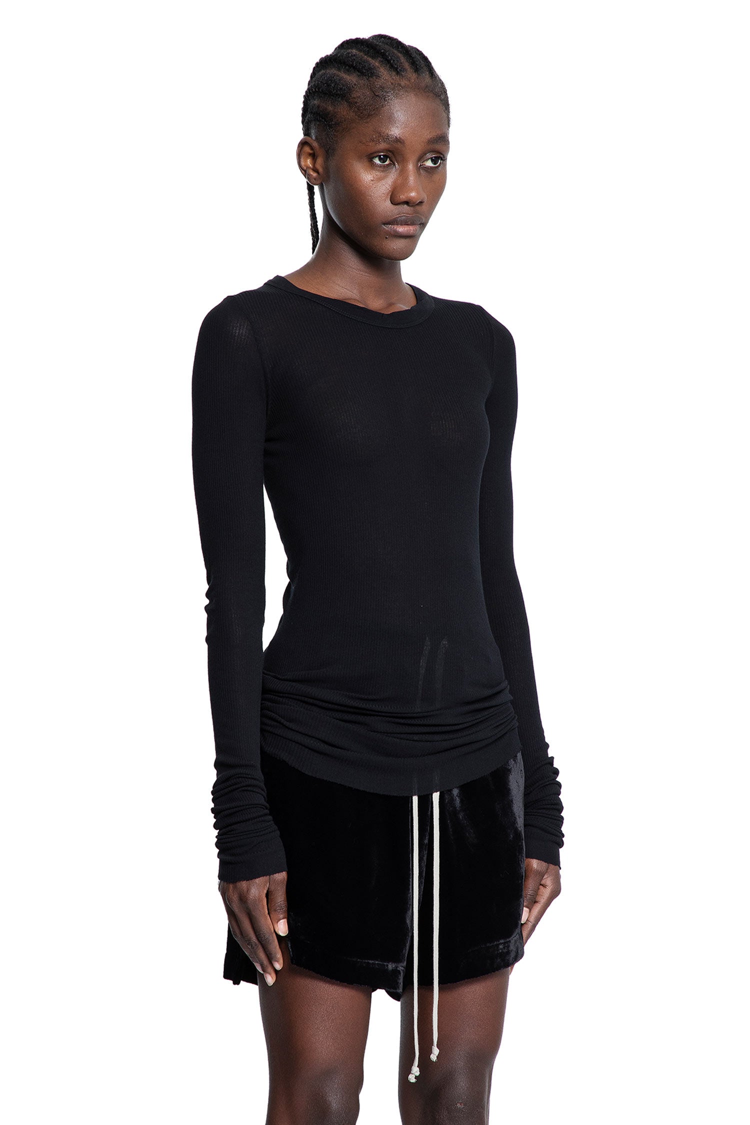 Rib LS T in Viscose Silk Rib Jersey