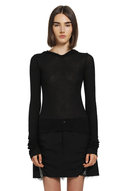 Cropped Hooded Rib LS T